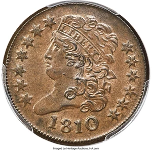 image for: 1810 B-1, C-1, R.1, MS64 Brown PCGS. CAC. Our EAC Grade MS62....