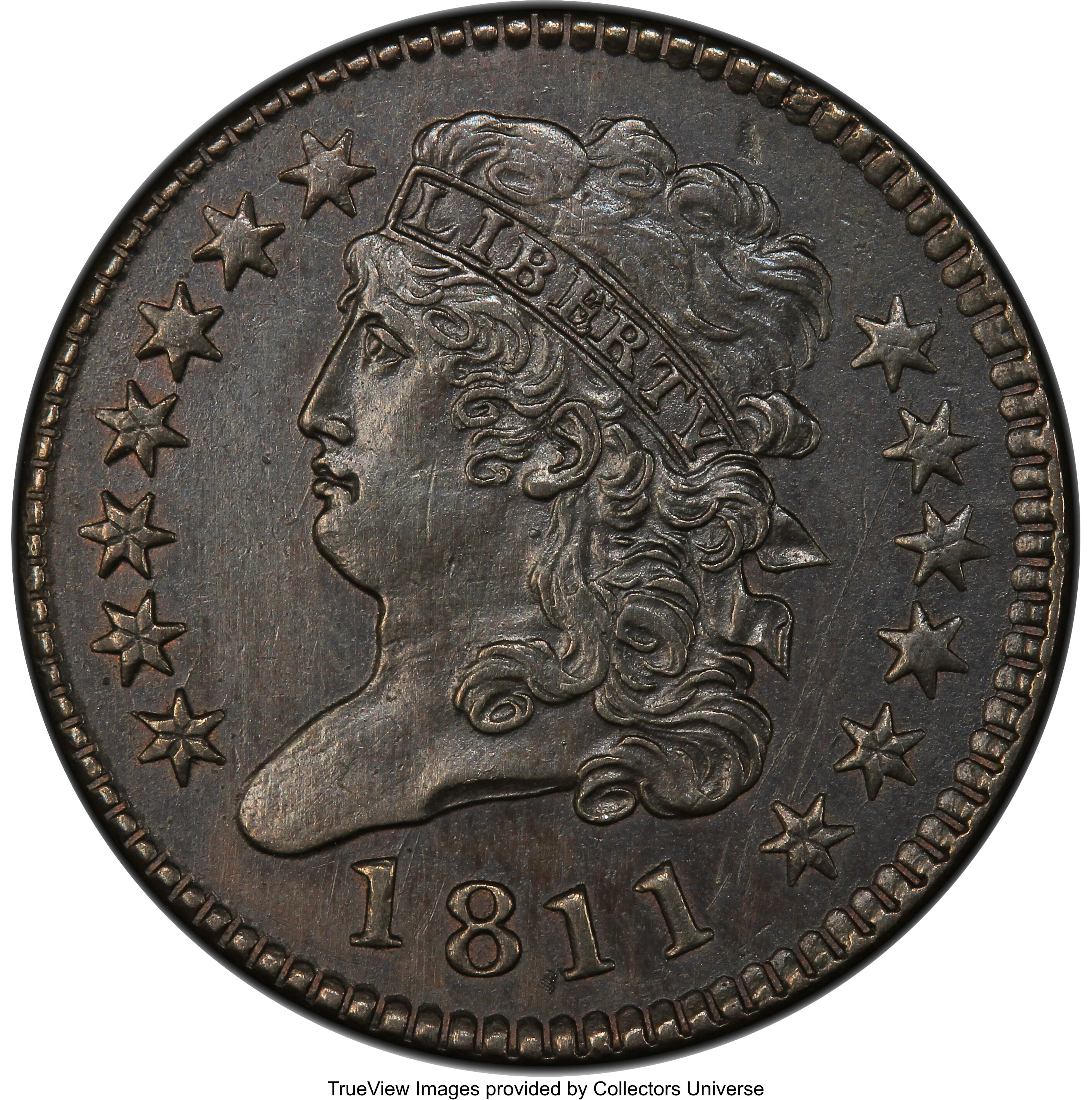 image for: 1811 Wide Date, B-1, C-1, Low R.4, AU55 PCGS. Our EAC Grade XF45....