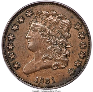 image for: 1831 Original, B-1, C-1, High R.5, XF45 PCGS. CAC. Our EAC Grade VF35....