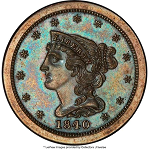 image for: 1840 Original, B-1a, C-PO1, Low R.6, PR65 Brown PCGS. Our EAC Grade PR60. CAC. ...