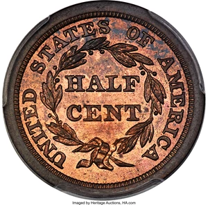 image for: 1844 Original, B-1, C-PO5, High R.5, PR65 Red and Brown PCGS. Our EAC Grade PR64. CAC. ...