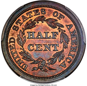 image for: 1845 Original, B-1a, C-PO6, R.6, PR65+ Red and Brown PCGS. Our EAC Grade PR63. CAC. ...