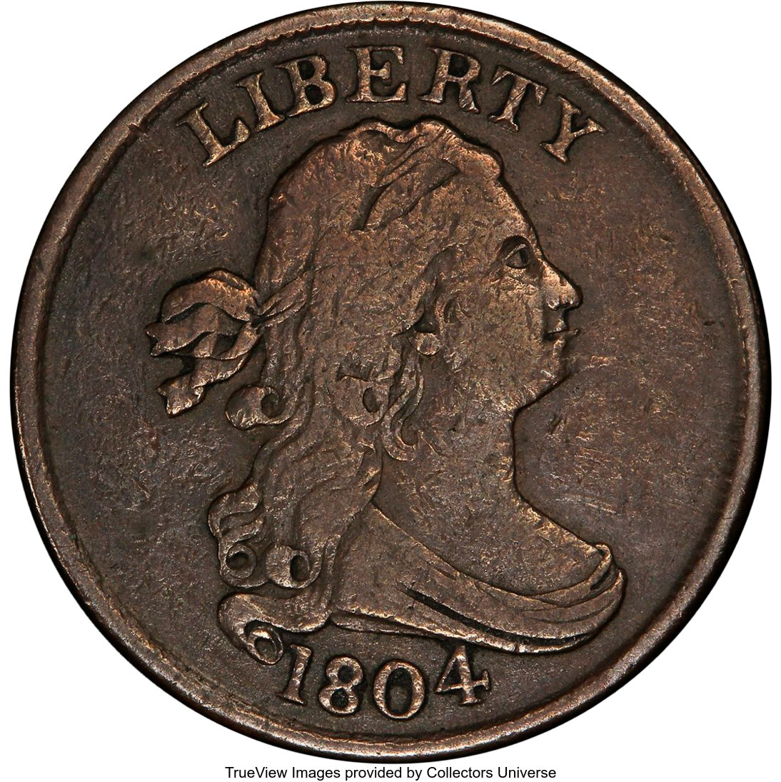 image for: 1804 Spiked Chin, B-5, C-7, R.4, VF30 PCGS. Our EAC Grade VF20....