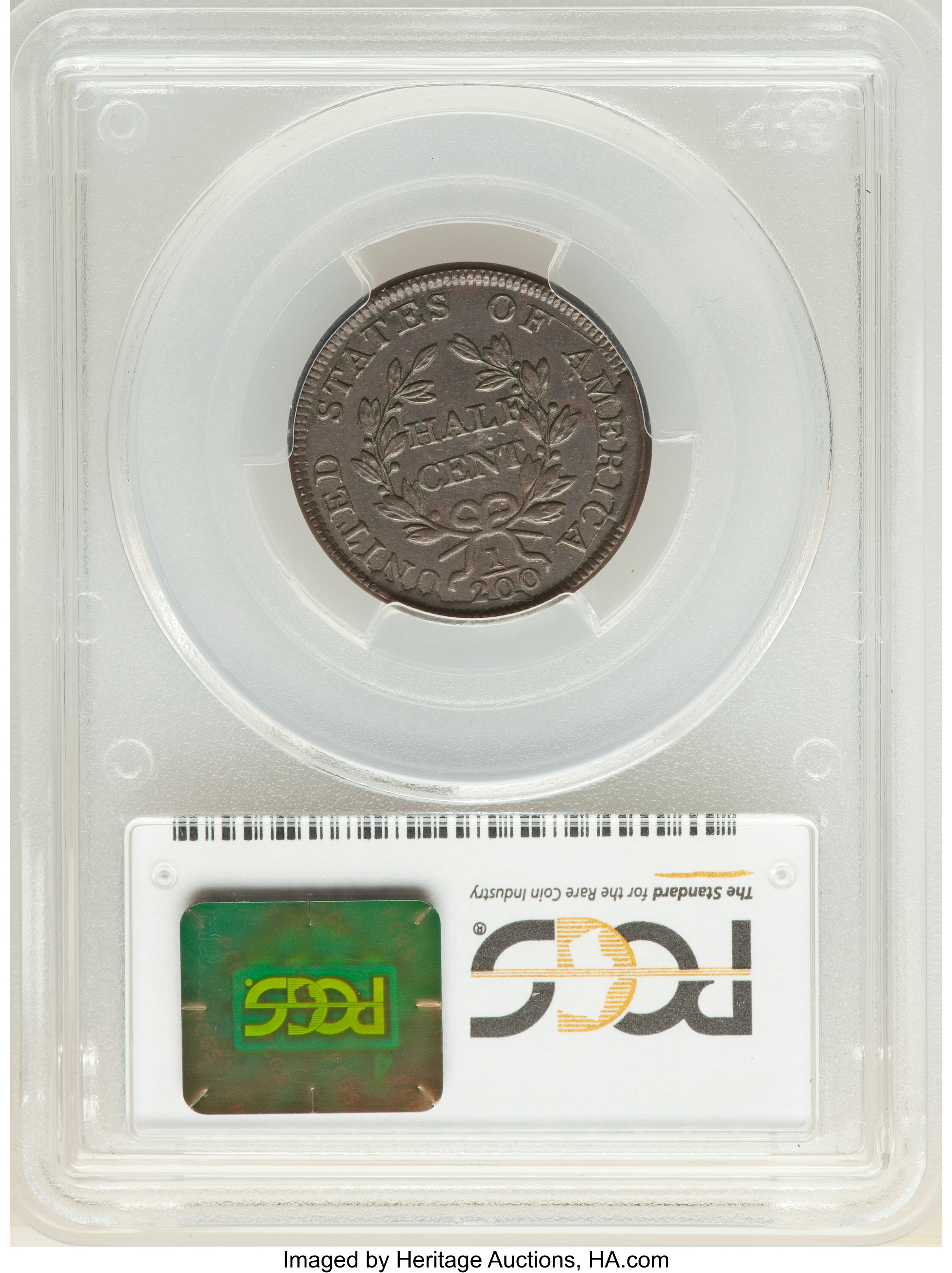 1804 1/2c Spiked Chin, C-6 MS BN AU55 BN CAC thumbnail 2