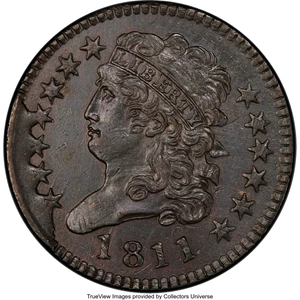 image for: 1811 Wide Date, B-1, C-1, Low R.4, AU58 PCGS. CAC. Our EAC Grade AU50....