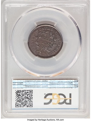image for: 1804 Plain 4, Stemless, B-10, C-13 -- Struck over a Partial Brockage -- AU58+ PCGS. Our EAC Grade AU55....