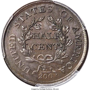 image for: 1804 Plain 4, Stemless, B-10, C-13 -- Struck over a Partial Brockage -- AU58+ PCGS. Our EAC Grade AU55....