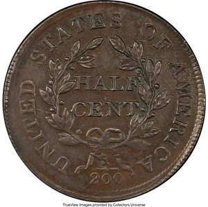 image for: 1804 Plain 4, Stemless, B-10, C-13 -- Struck over a Partial Brockage -- AU58+ PCGS. Our EAC Grade AU55....