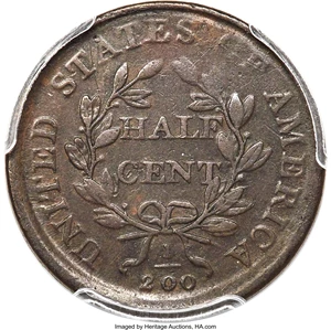 image for: 1808 Normal Date, B-3, C-3, R.1 -- Flip-Over Double Strike -- VF35 PCGS. Our EAC Grade Fine 15....