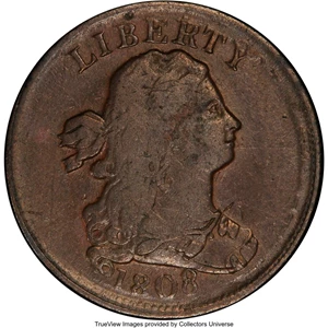 image for: 1808 Normal Date, B-3, C-3, R.1 -- Flip-Over Double Strike -- VF35 PCGS. Our EAC Grade Fine 15....