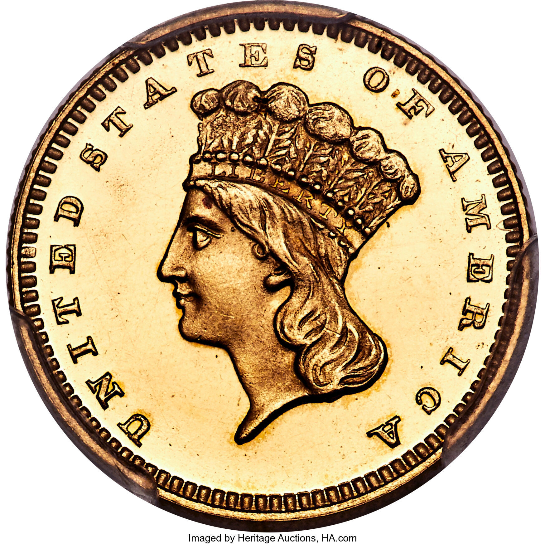 image for: 1862 G$1 PR65 Deep Cameo PCGS. CAC. JD-1, High R.6....