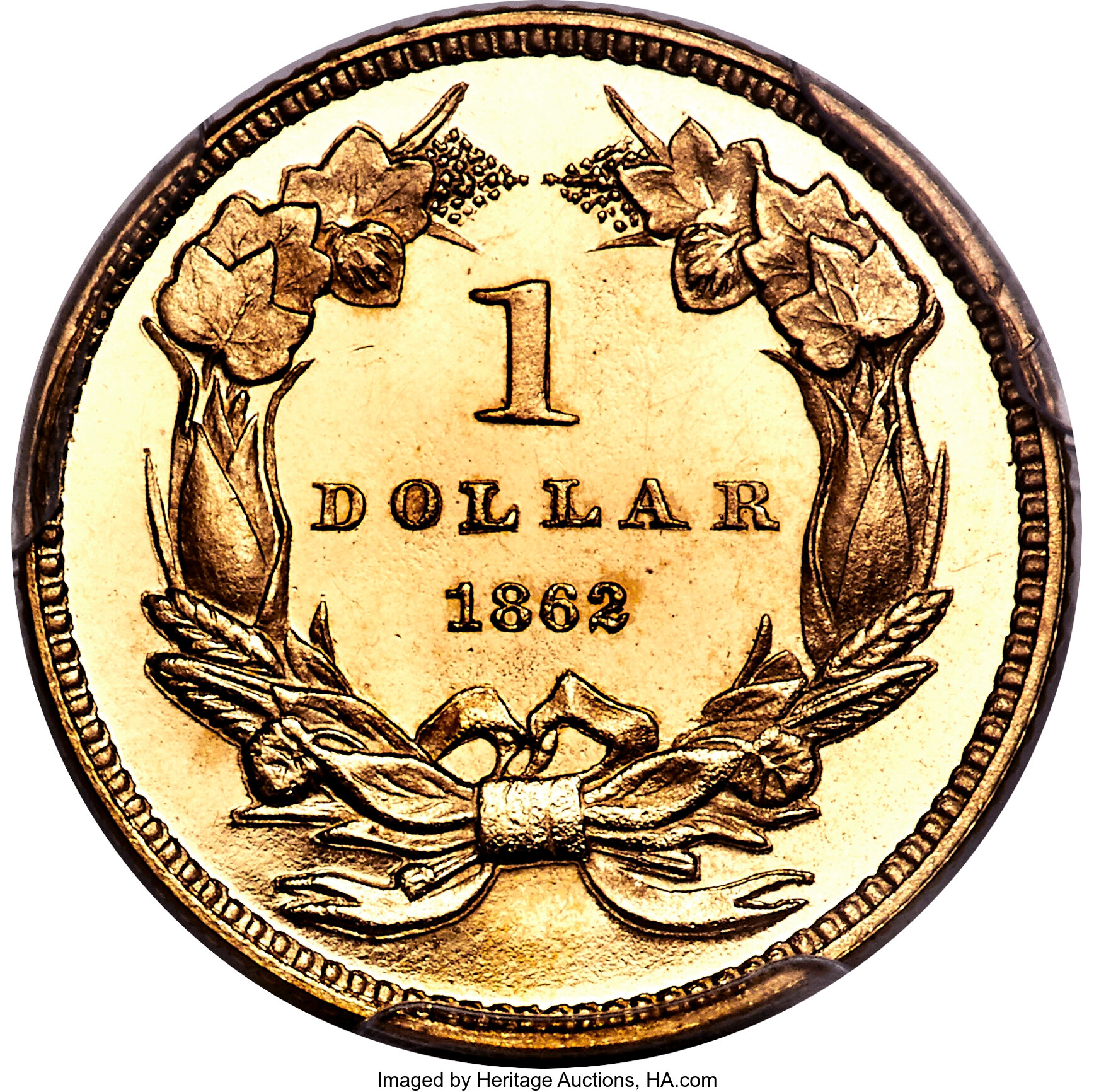 image for: 1862 G$1 PR65 Deep Cameo PCGS. CAC. JD-1, High R.6....