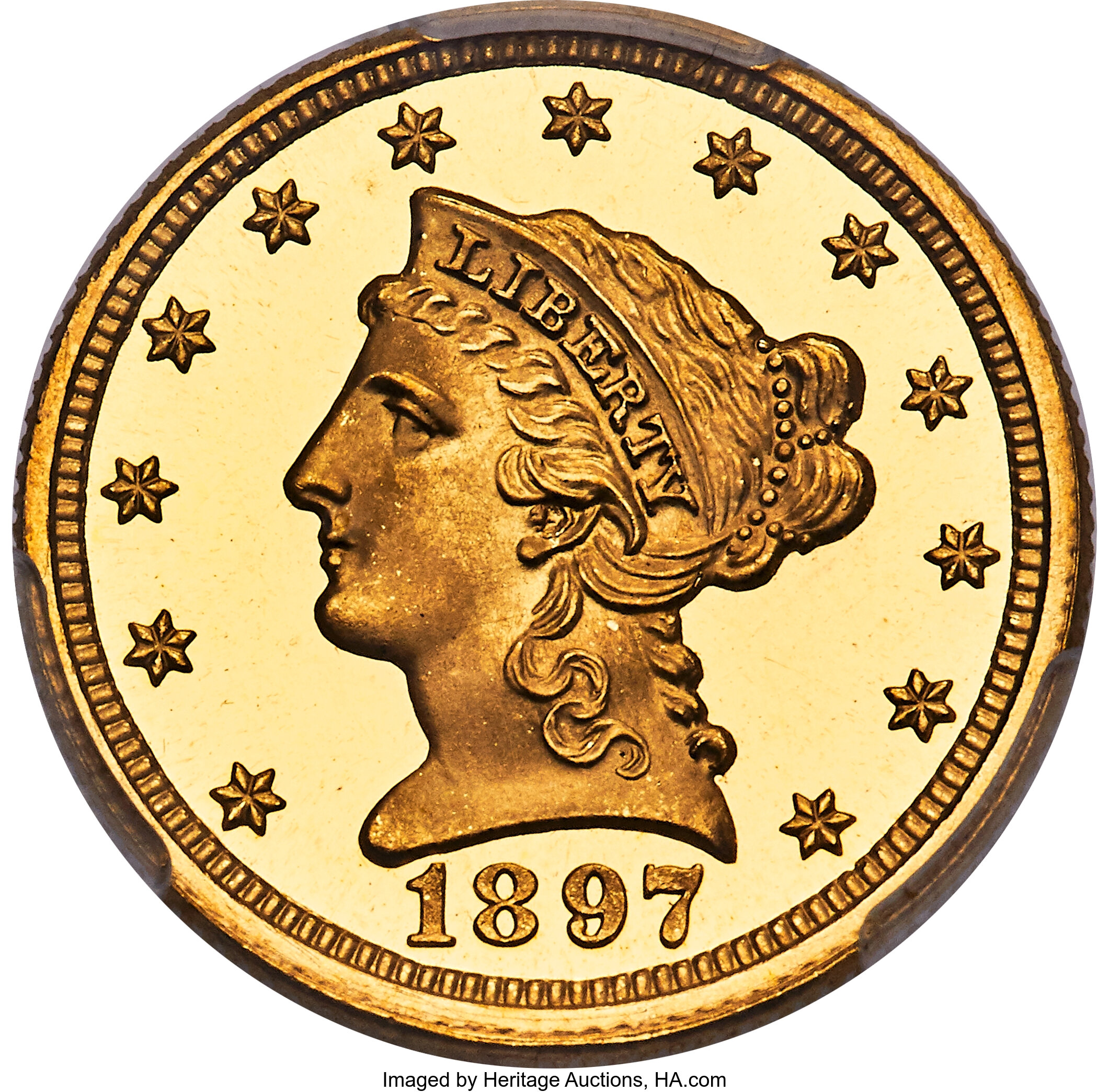 image for: 1897 $2 1/2 PR68 Deep Cameo PCGS. CAC. JD-1, High R.4....