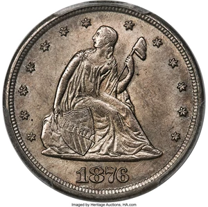 image for: 1876-CC 20C MS65 PCGS. BF-NC-1, R.6....