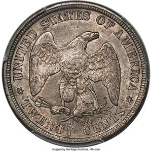 image for: 1876-CC 20C MS65 PCGS. BF-NC-1, R.6....