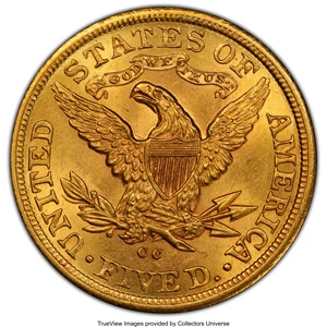 image for: 1883-CC $5 MS63 PCGS. CAC. Variety 1-A....