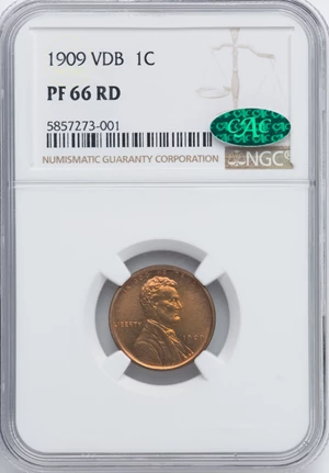 image for: 1909 1C VDB PR66 Red NGC. CAC....