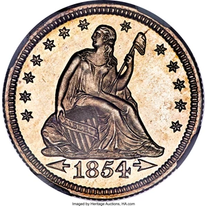 image for: 1854 25C Arrows PR65 NGC....