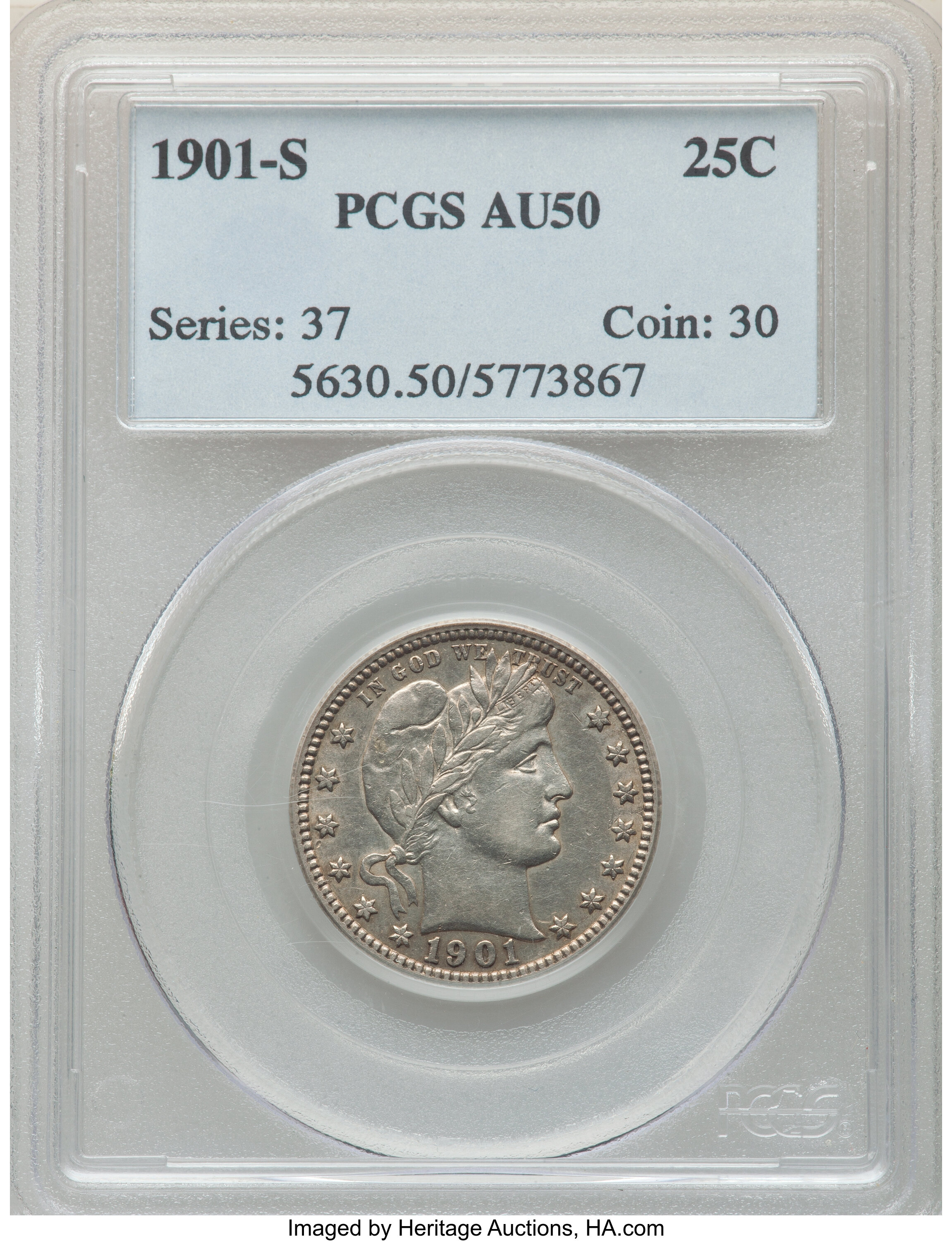 1901-S 25c VF30 CAC thumbnail 21
