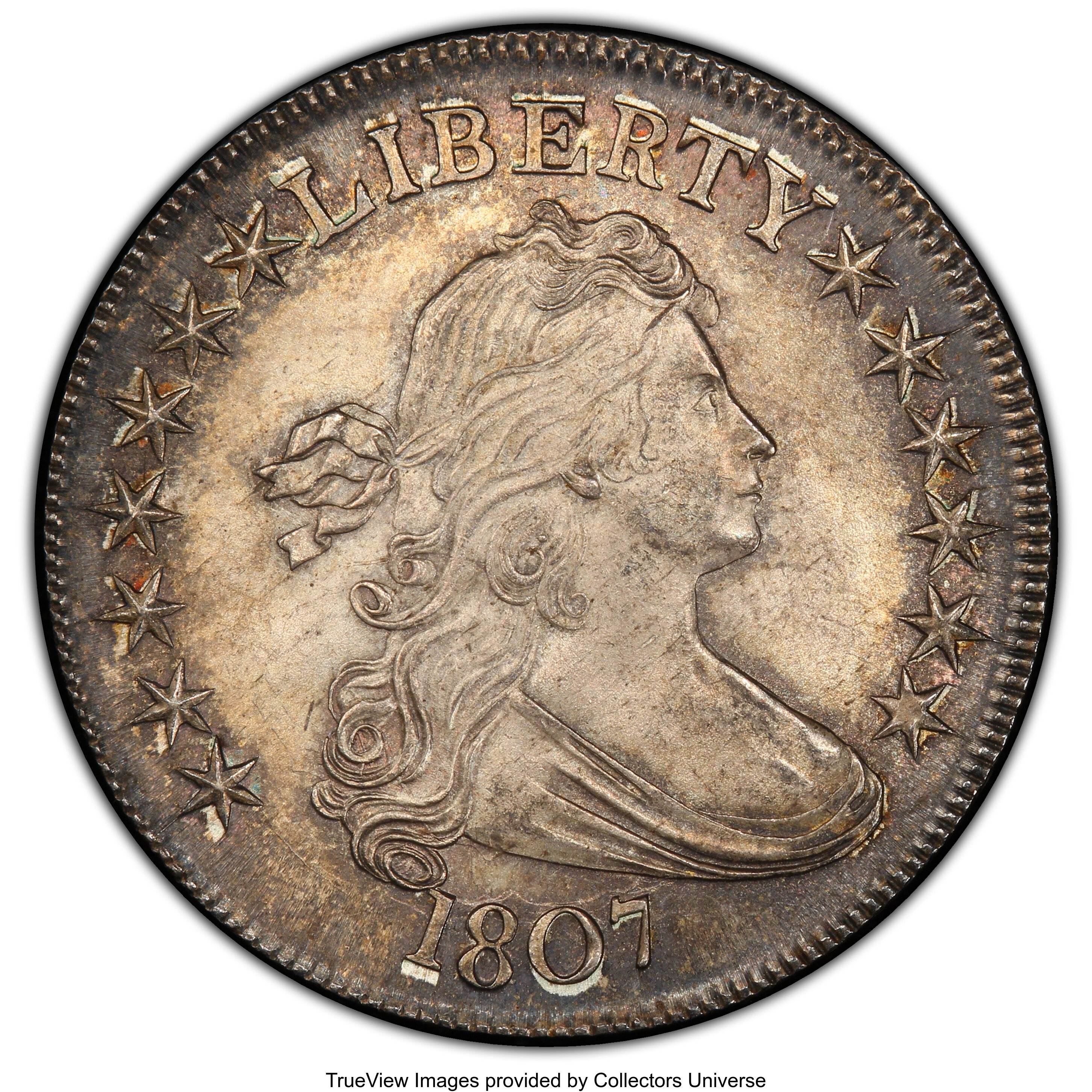 image for: 1807 50C Draped Bust, O-105, T-4, R.1, MS65+ PCGS. CAC....