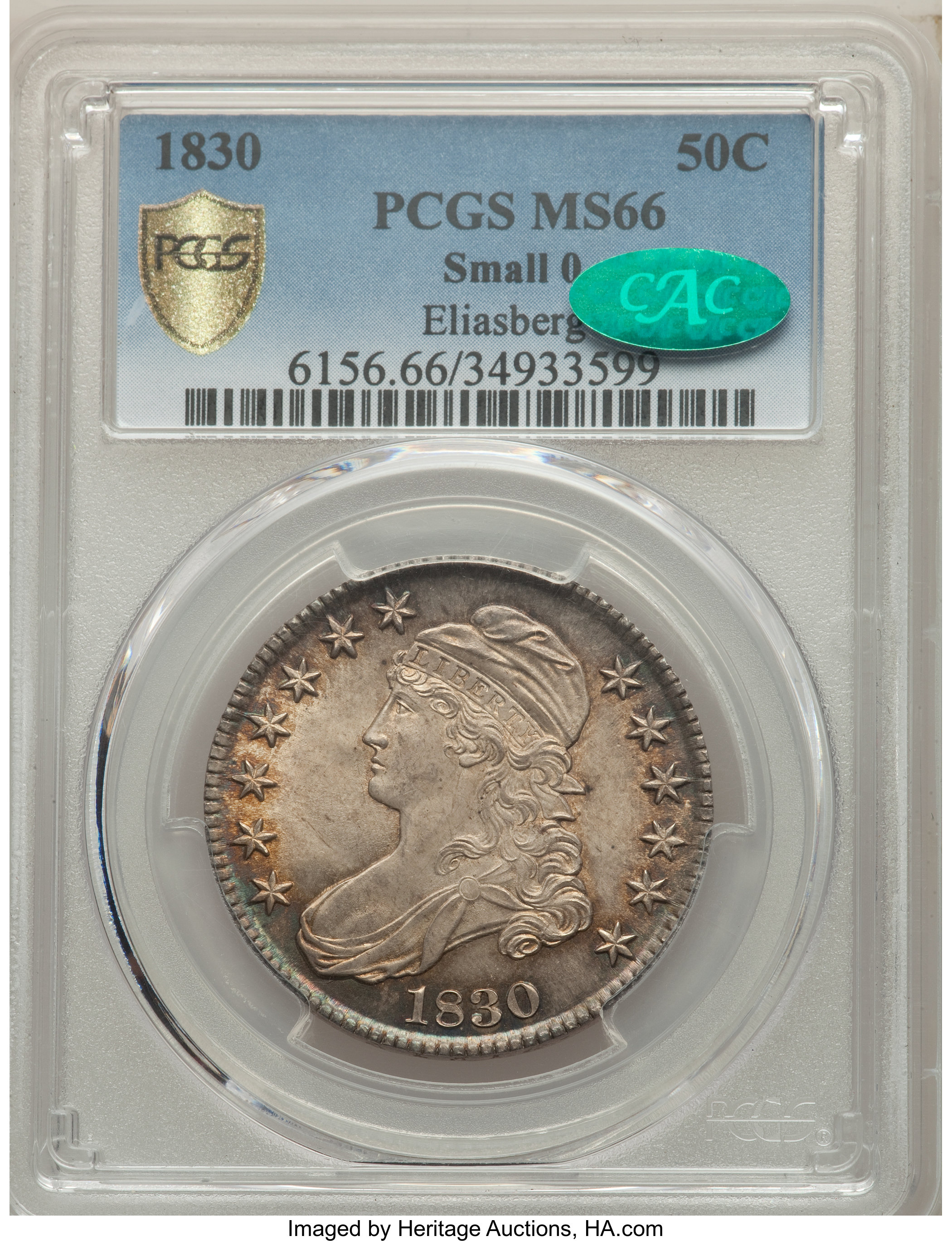 image for: 1830 50C Small 0, O-113, R.1, MS66 PCGS. CAC....