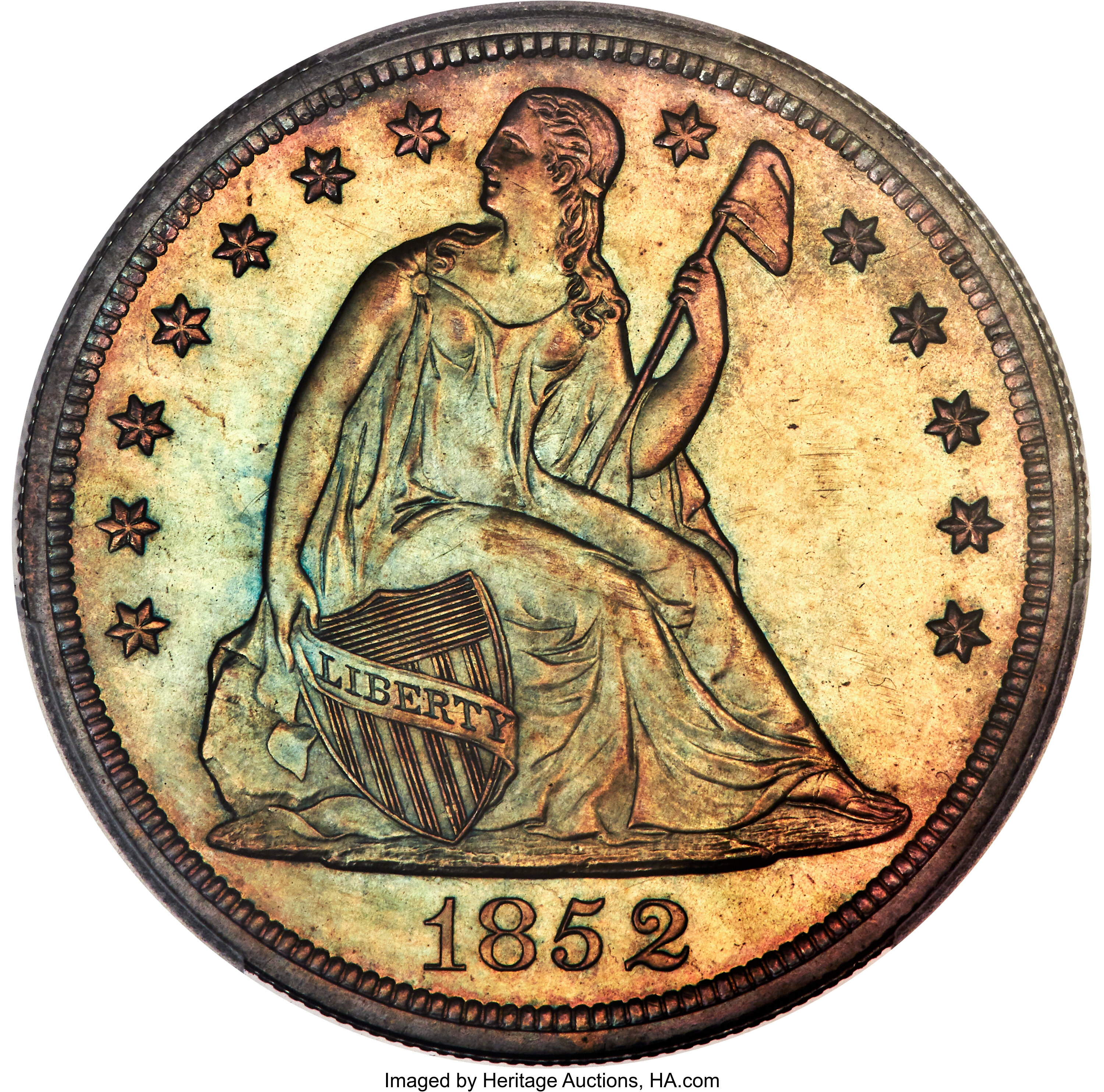 image for: 1852 $1 Restrike PR63 PCGS. CAC. OC-P3, High R.5....