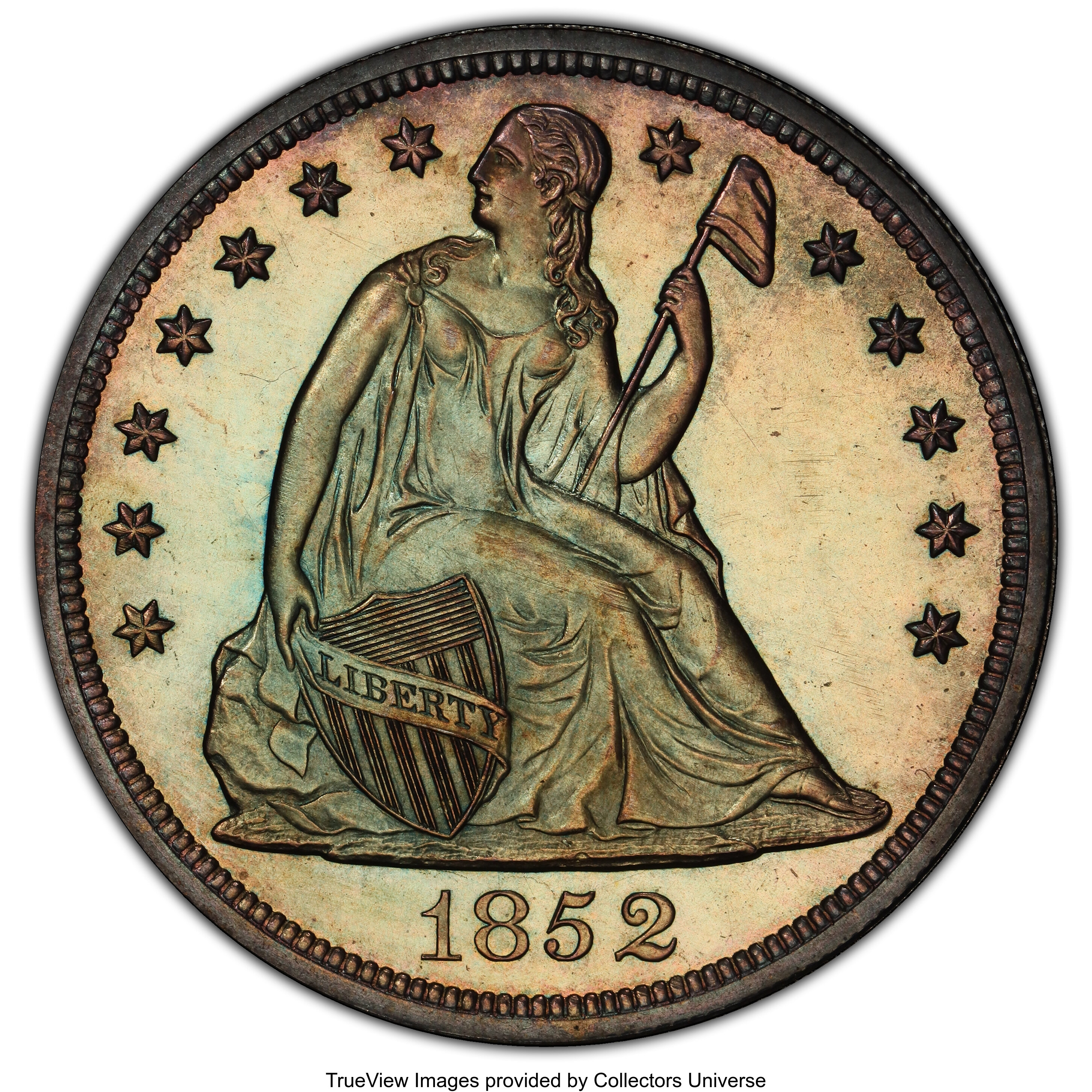 image for: 1852 $1 Restrike PR63 PCGS. CAC. OC-P3, High R.5....