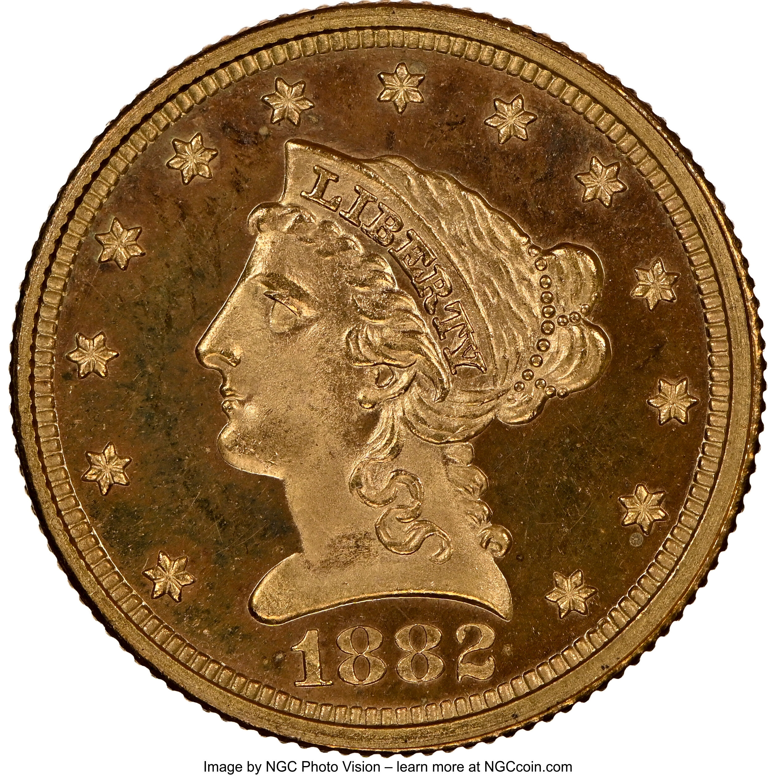 image for: 1882 $2 1/2 PR67 Cameo NGC. JD-1, R.6....