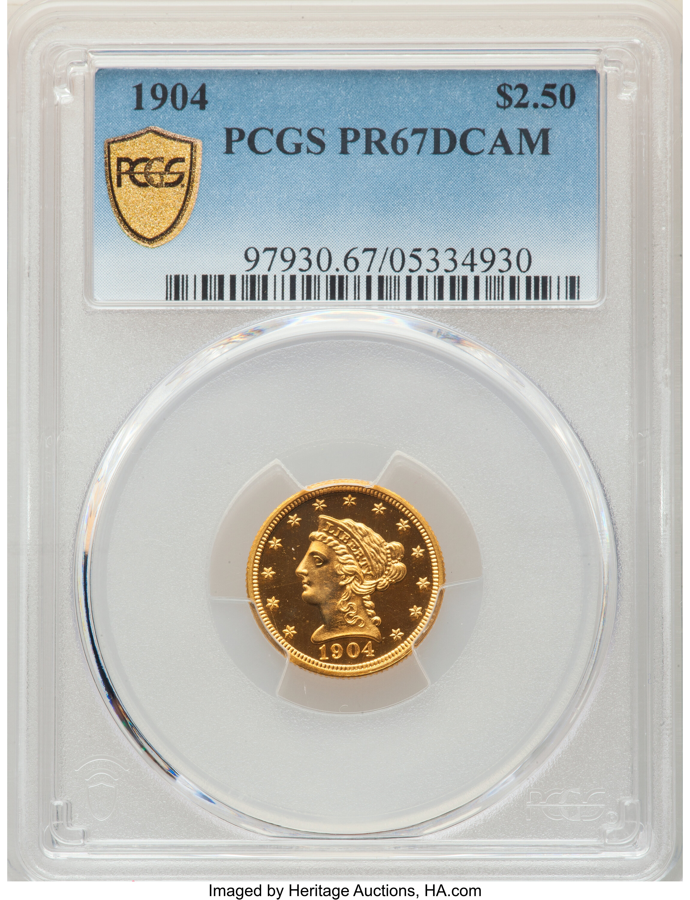 image for: 1904 $2 1/2 PR67 Deep Cameo PCGS. JD-1, R.4....