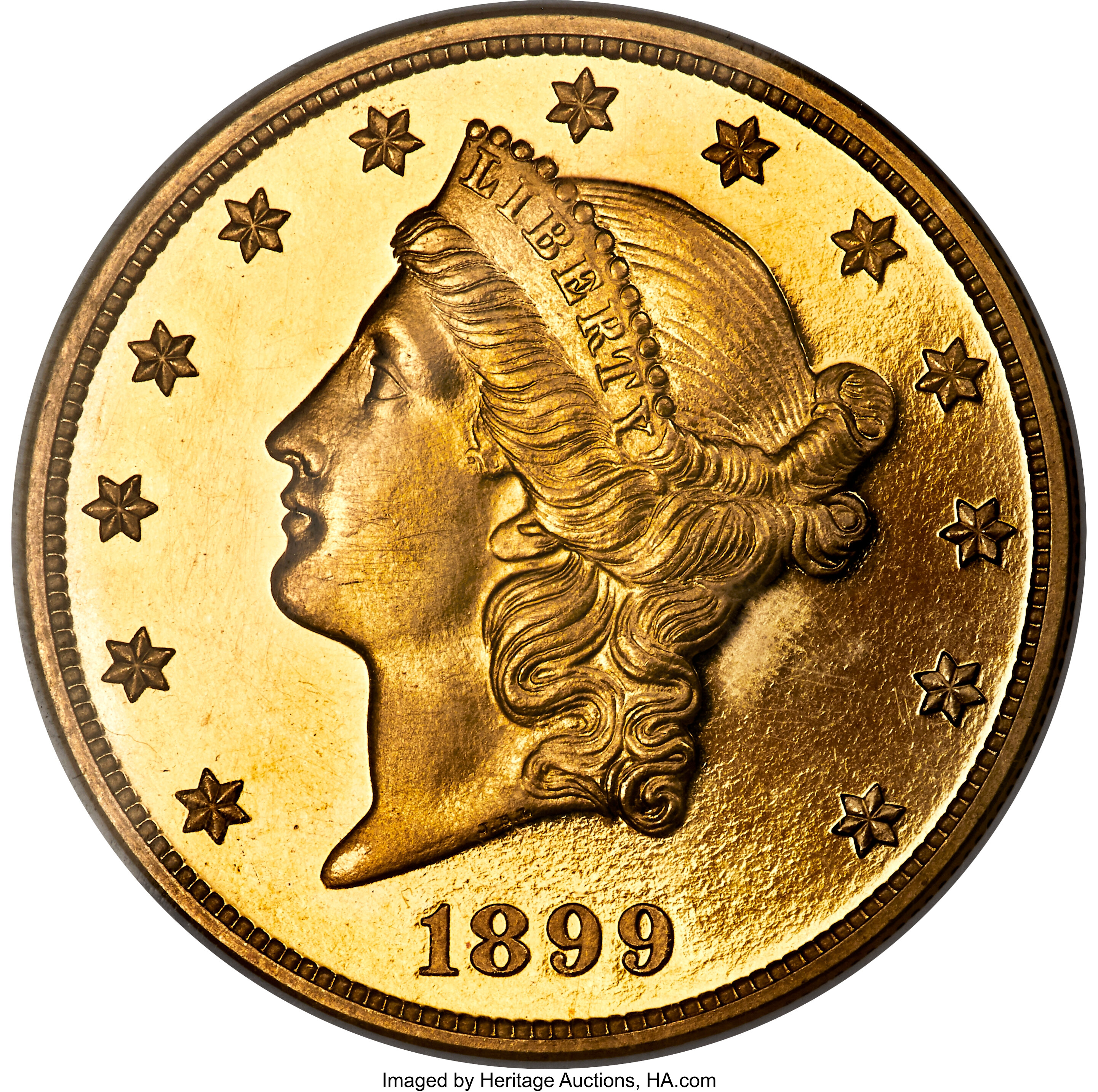 image for: 1899 $20 PR63 Ultra Cameo NGC. JD-1, R.5....