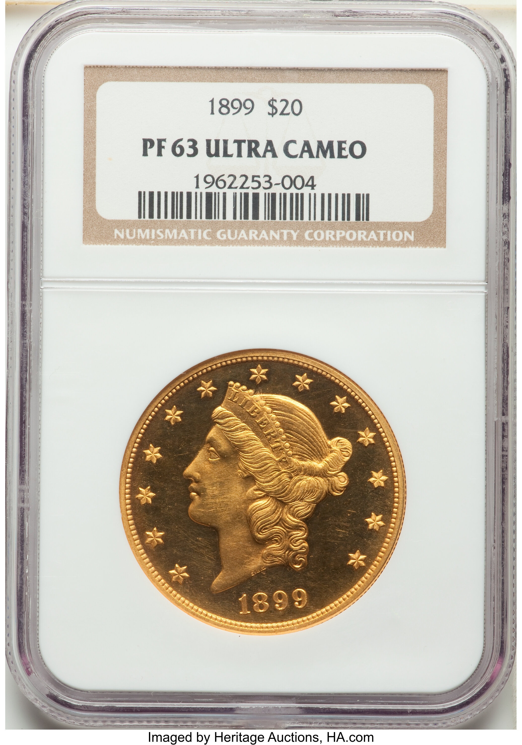 image for: 1899 $20 PR63 Ultra Cameo NGC. JD-1, R.5....
