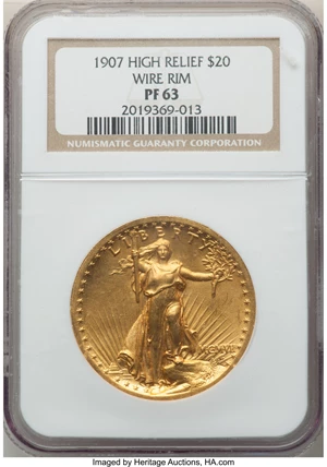 image for: 1907 $20 High Relief PR63 NGC....