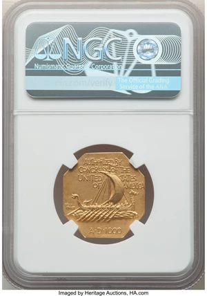 image for: 1925 Medal Norse Gold PR65 NGC....