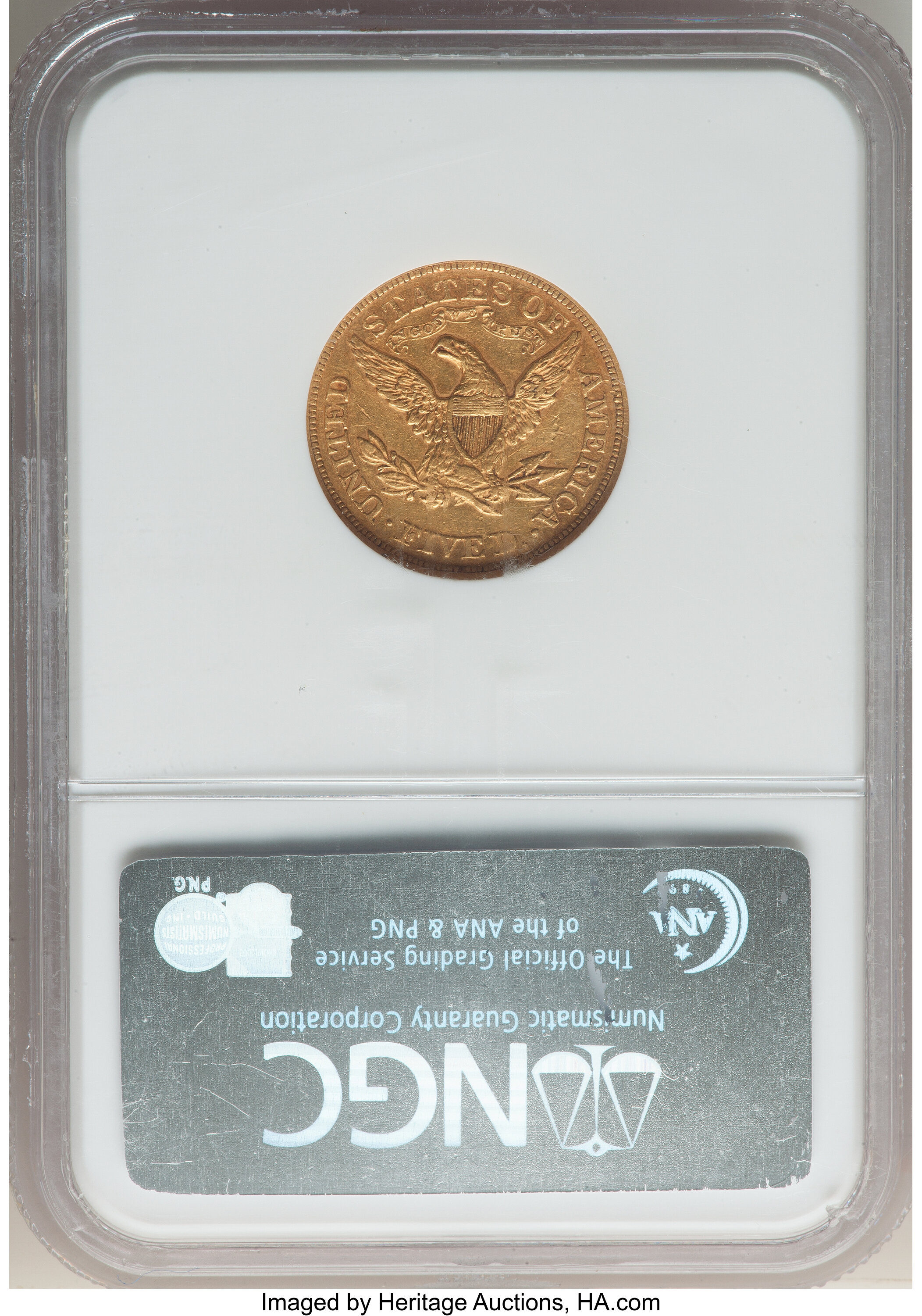 image for: 1869 $5 AU55 NGC....