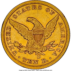image for: 1860-S $10 XF45 NGC....