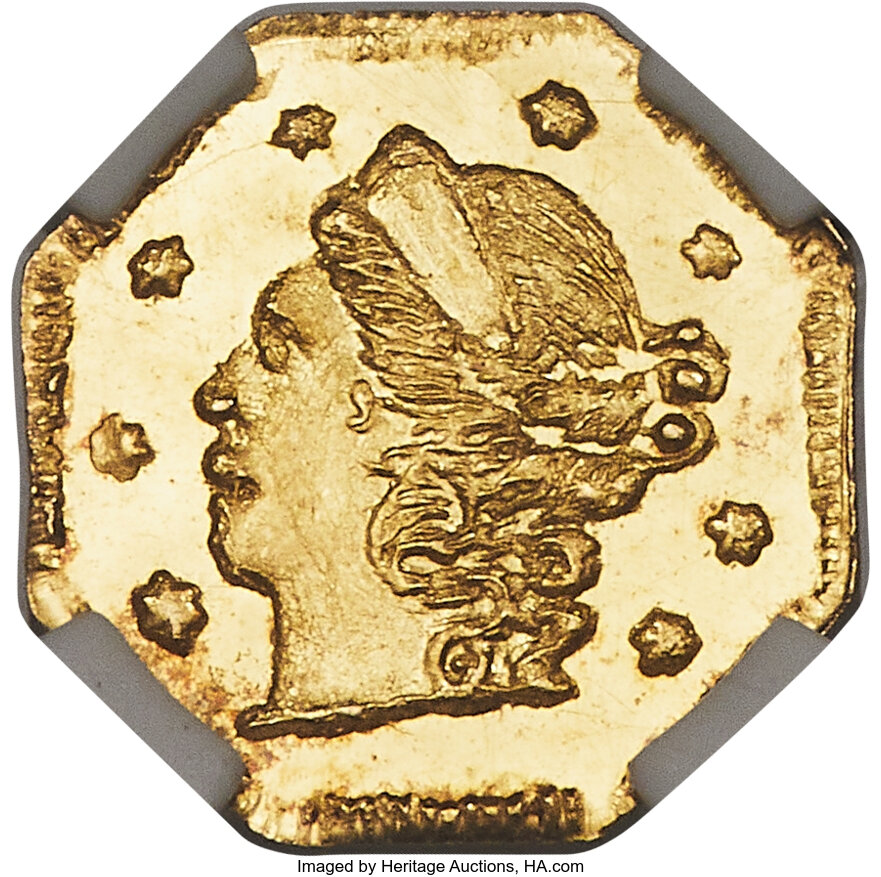 image for: 1864 25C Liberty Octagonal 25 Cents, BG-707, High R.7, MS67★  NGC....