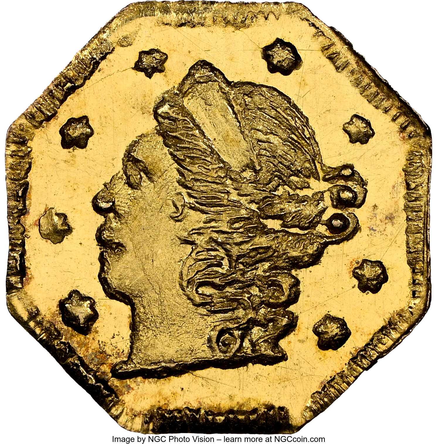 image for: 1864 25C Liberty Octagonal 25 Cents, BG-707, High R.7, MS67★  NGC....