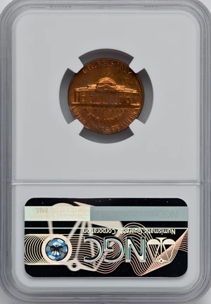 image for: 1968-S 5C Jefferson Nickel -- Overstruck on a 1968-S Cent, Double Denomination -- PR63 Red and Brown NGC....