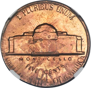 image for: 1968-S 5C Jefferson Nickel -- Overstruck on a 1968-S Cent, Double Denomination -- PR63 Red and Brown NGC....