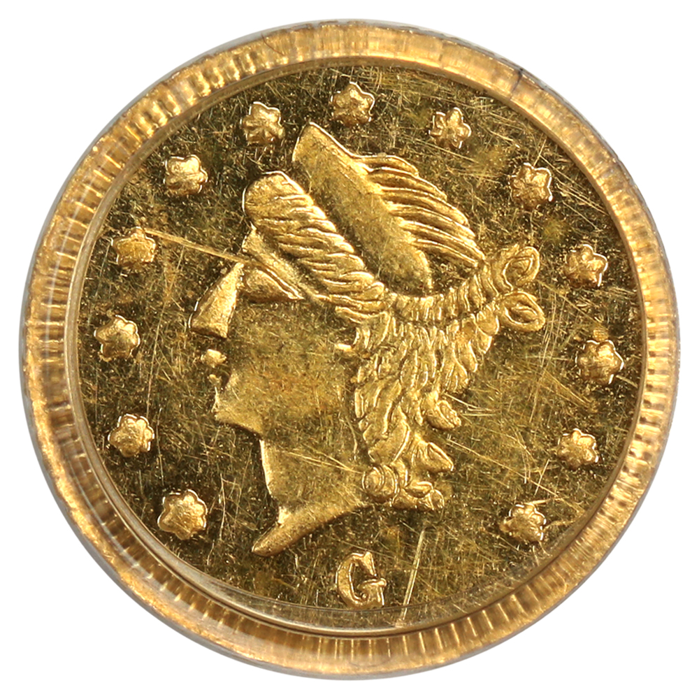 image for: 1869 Cal. Gold 25c PCGS MS61 (BG-828)