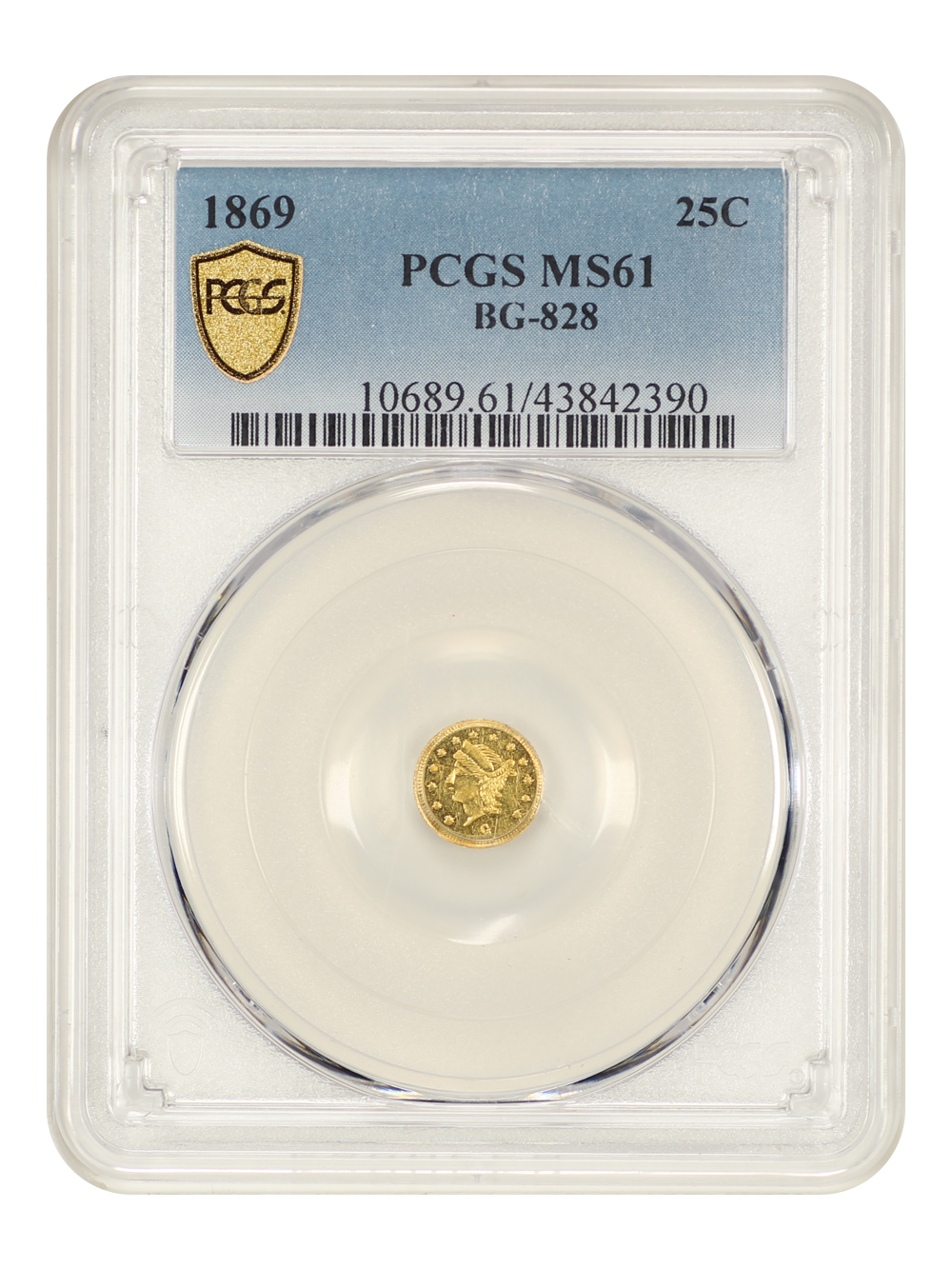 image for: 1869 Cal. Gold 25c PCGS MS61 (BG-828)