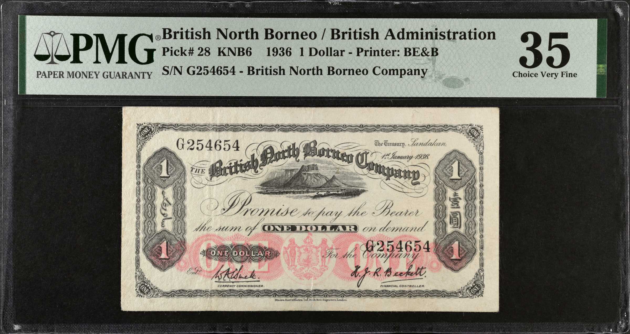  1st January 1936 Sig 11: Smelt/Beckett Black 6-digit s/n Prefix G 