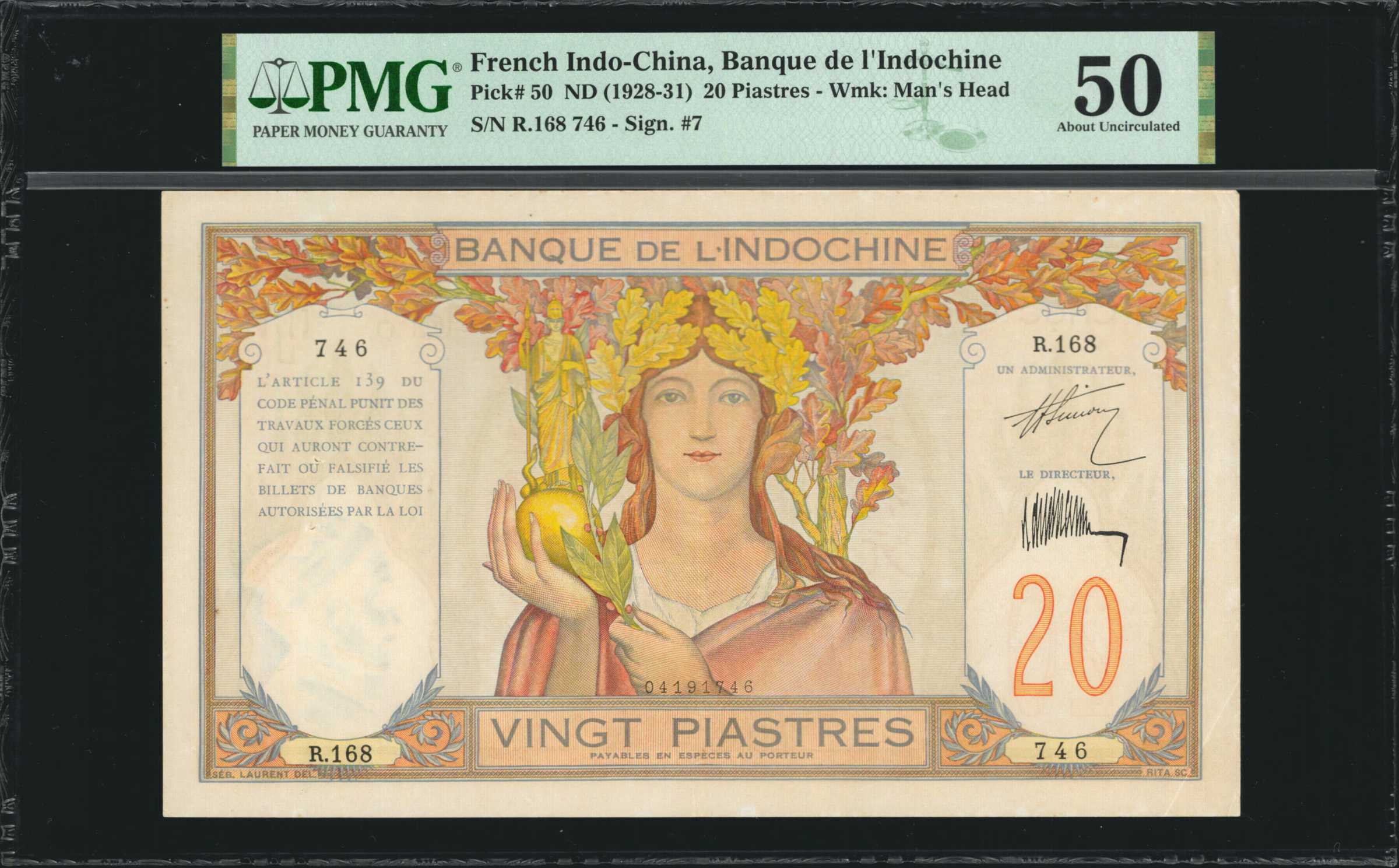 image for: French Indo-China  20 piastres(B137a)