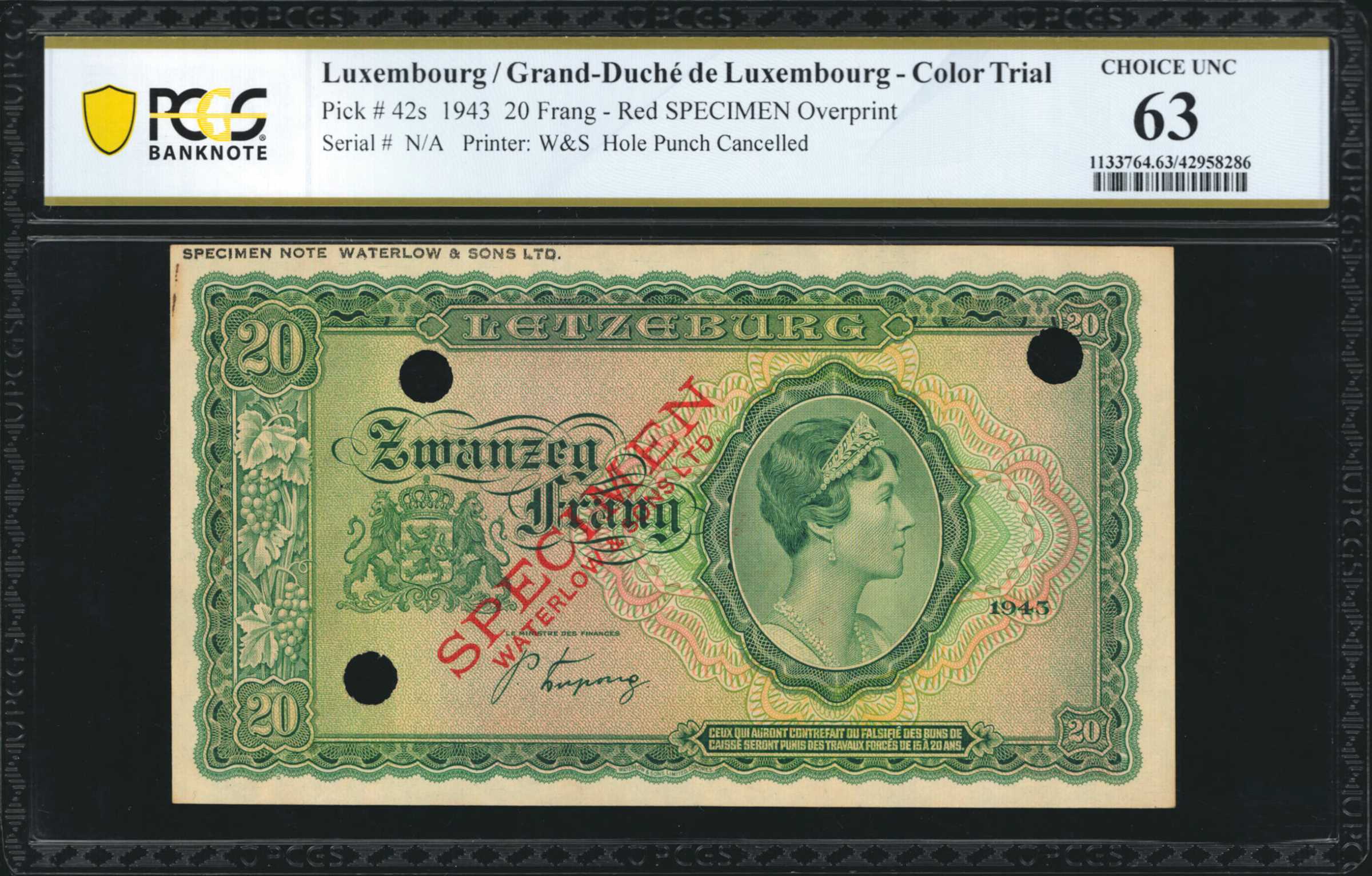 image for: Luxembourg  20 frang (francs) (B327as1)