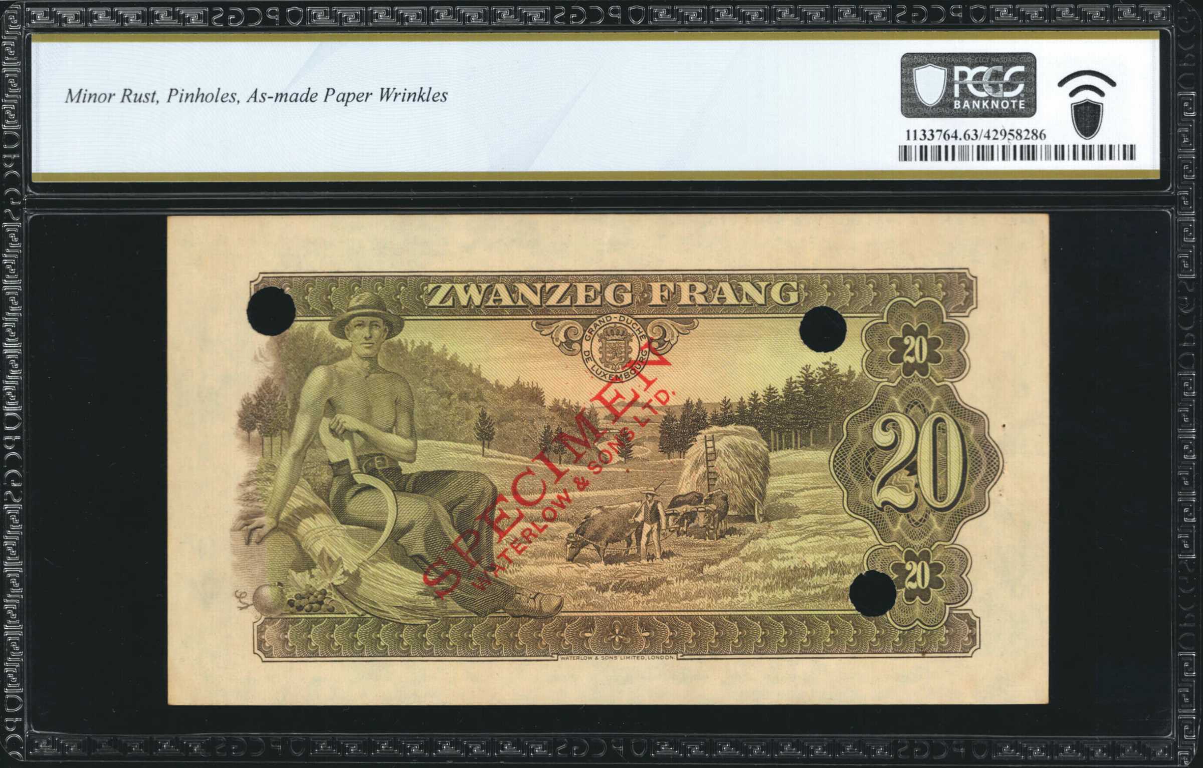 image for: Luxembourg  20 frang (francs) (B327a)