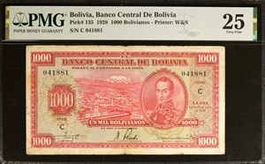 image for: Bolivia 1,000 bolivianos = 100 bol?vares(B324s)
