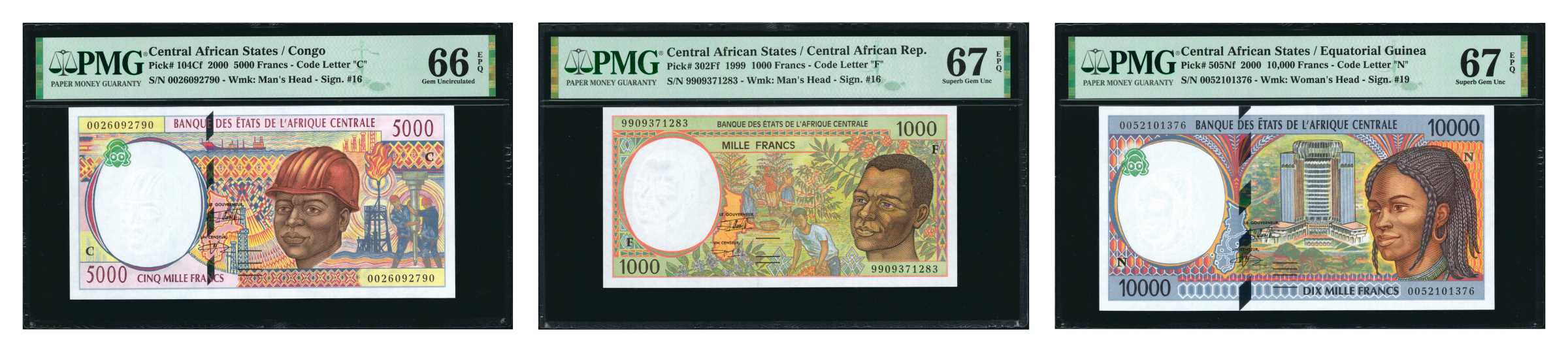image for: Central African States  10,000 francs (B105Na)