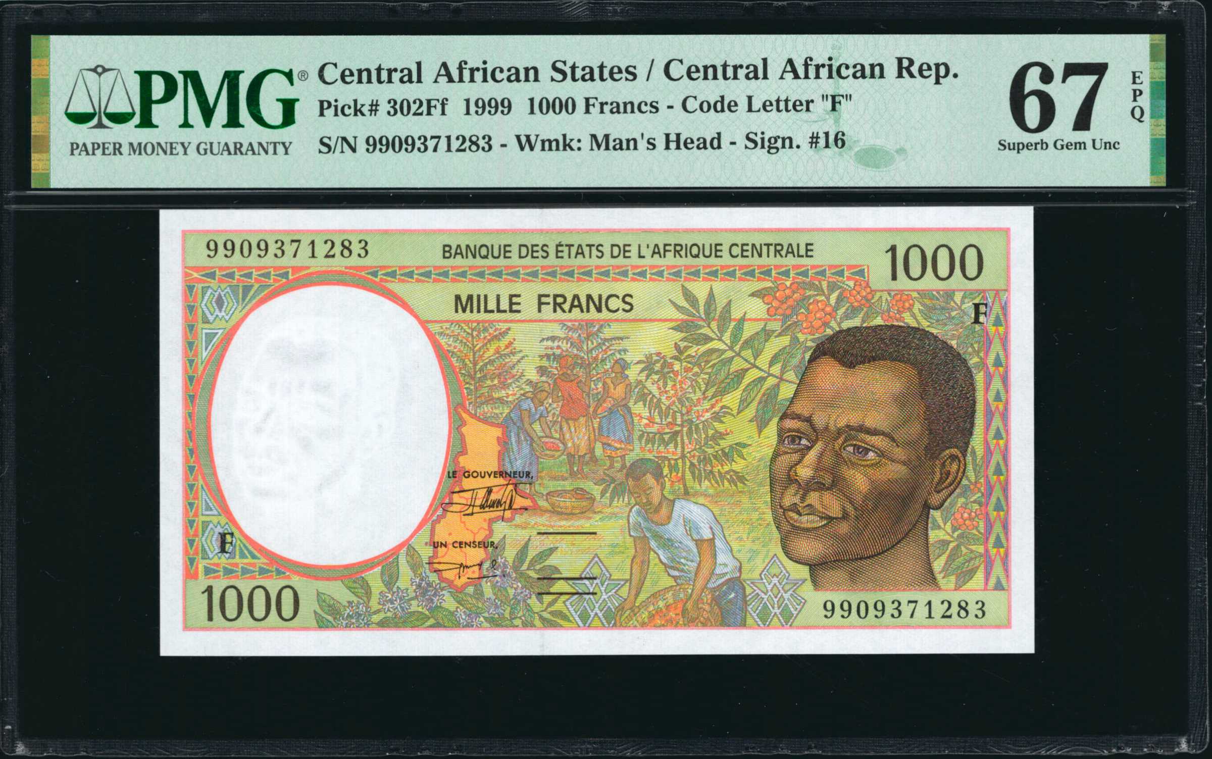 image for: Central African States  10,000 francs (B105Nc)