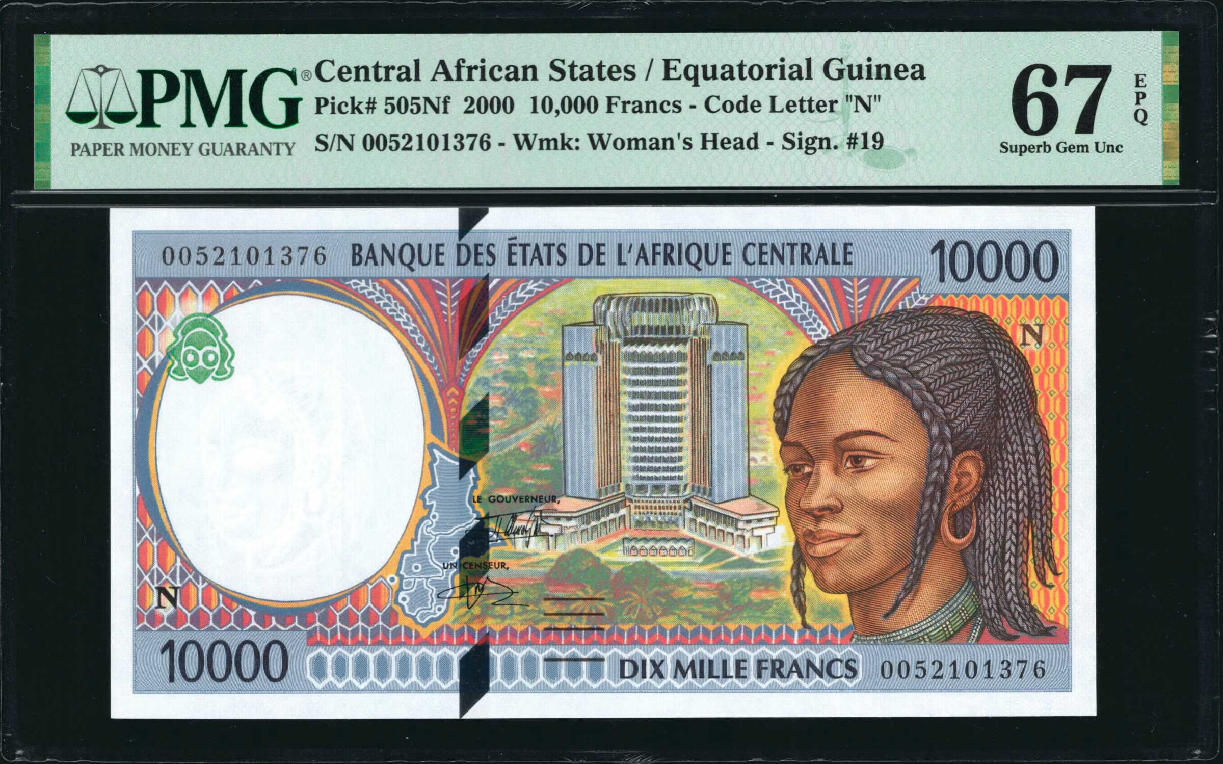 image for: Central African States  10,000 francs (B105Na)