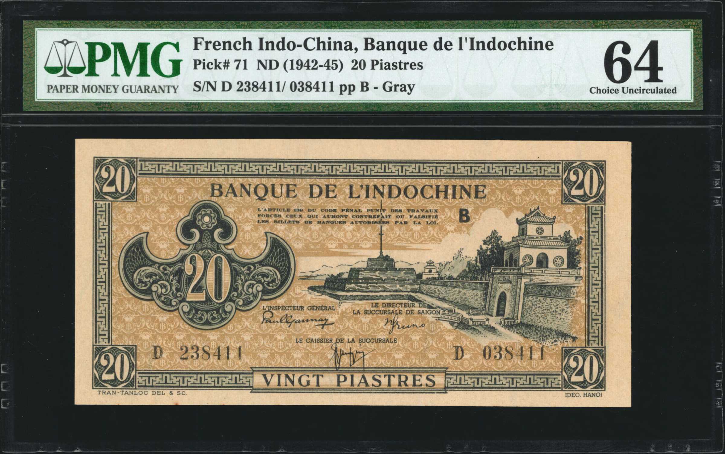 image for: French Indo-China  20 piastres(B153a)